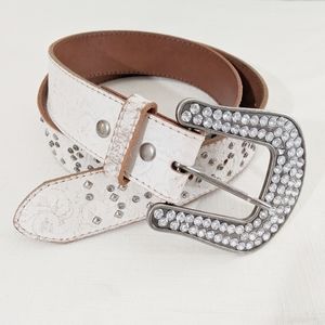 Miss me white leather belt size M
